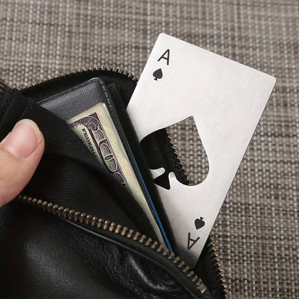 10pcs Poker Card Bottle Opener Ace Of Spades Home Personalized Stainless Steel Credit Card Bottle Opener Card Portable Bar Tool