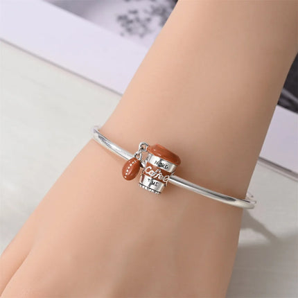Classic 925 Sterling Coffee Cup Charms Tea Cup Beads Fit Original Bracelet Necklace Pendant Women Bracelet DIY Fine Jewelry Gift