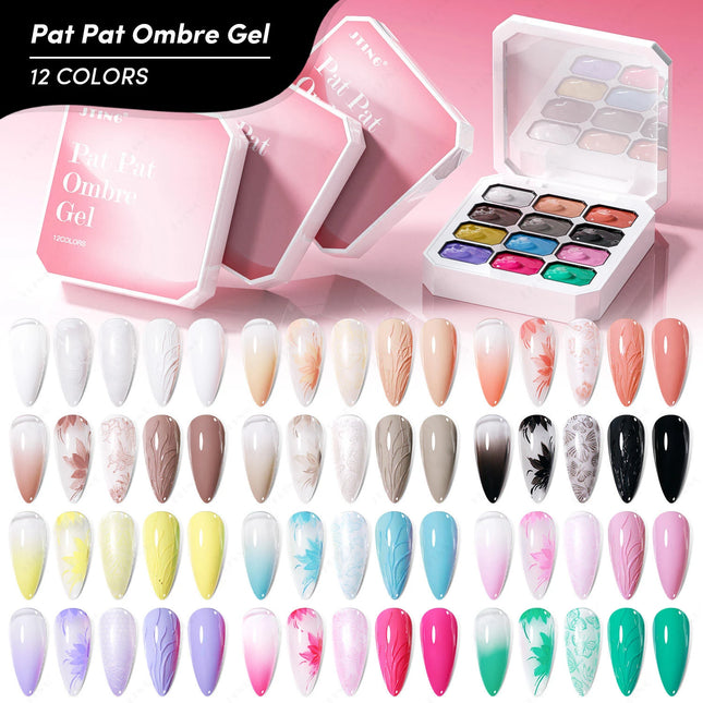 JTING 12colors Pat Pat Ombre Gel Nail Polish Collection 5 Effects Gel Polish
