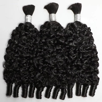 15A Human Braiding Hair for Boho Braids Burmese Curly Spiral Curly Ends Bulk 28 30 Inch 1 3 4 Bundles No Weft Hair Extensions