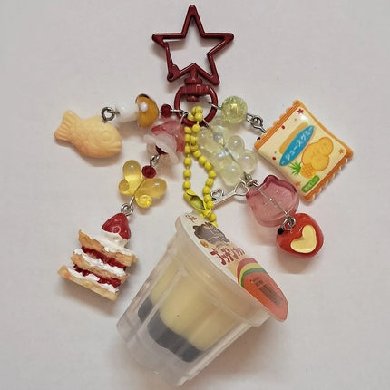 Super cute pudding jelly keychain handmade aesthetic design Y2K