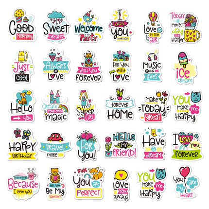 SKYSONIC Number & Letter Series Full Set Journal Stickers Decor Scrapbooking Materials Stationery Postcards Sticker Suppli