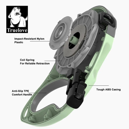 Truelove Tangle-Free Retractable Dog Leash 16 Ft Strong Nylon Tape One-Handed Brake Pause Lock for Dog Cat Owners Reliable TLL5001