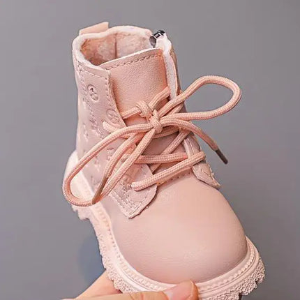 Bota Kid Boots Kid Fashion Boots Autumn Winter Boys British Plush Short Boot Girl Ankle Boots French Boy/ Girls Boots Kid Shoes