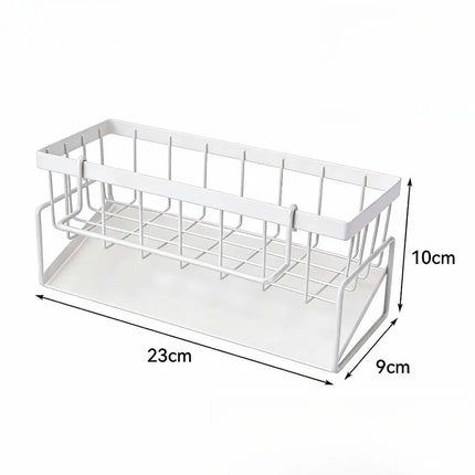 Metal Kitchen Sink Organizer Heavy Duty Caddy Countertop Sponge Holder with Drain Tray for Dish Soap and Scrubber Storage