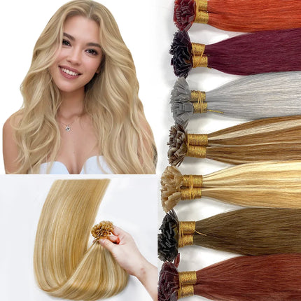 Flat Tip Human Hair Extension Remy Hair 1g/s 18-28 inch Real Remy Silky Straight Black Brown Pre Bonded Keratin Fusion Hair