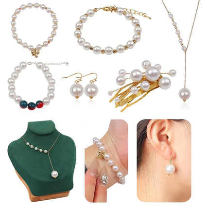 3-14mm Acrylic Imitation Pearl Beads 800pcs DIY Jewelry Making Kit for Necklace Bracelet Artware Decoration