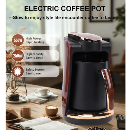 110V Turkish Coffee Maker 550W 250ML Single Cup Electric Turkish Greek Coffee Machine with Cup for Home Hot Beverage Brewing