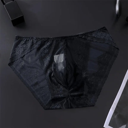 Lace Men's Underwear Ice Silk Calzoncillos Hombre 3D Convex Bag Adults 18 Plus Size Sexy Lingeries for Man Tangas Japonesa New