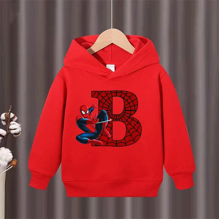 Children's Winter Autumn Hooded Pullover Sweater Spider Man Pattern Comfortable  Warm Fabric Suitable Outdoor Activities