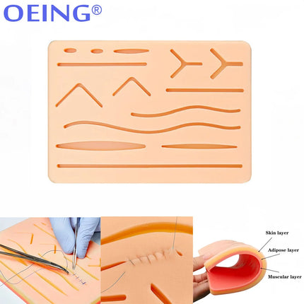 Silicone Skin Pad Suture Training Kit Surgical Wound for Surgeon Medical Practice Training Traumatic Suture Practice Skin Use