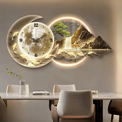 Modern Art Mural Wall Clocks Fashion Led Luxury Mechanism Large Big Size Interior Clock Wall Bathroom Reloj De Pared Wall Decor