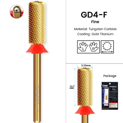 MagiBling Crystal Top Small Barrel Carbide Nail Drill Bits Left Right Hand Cuticle Gel Polishing Remove Easy Use Manicure Tools