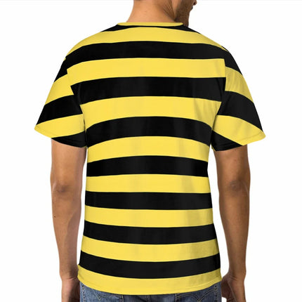 Fashion Color Men's T-Shirt Bee stripes Black And Yellow Stripes Personalize Men's Thin T-Shirt Hipster Tops Women Tee