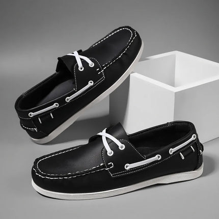Men's Trendy Apron Toe Loafer Shoes, Slip On Comfy Non Slip For Outdoor Walking Traveling, Spring And Summer