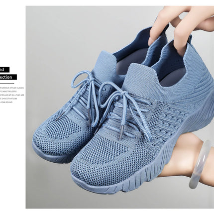 Women's Sneakers Breathable Casual Women Sock Shoes Lace Up Ladies Flats Female Spring Vulcanized Running Zapatillas De Mujer