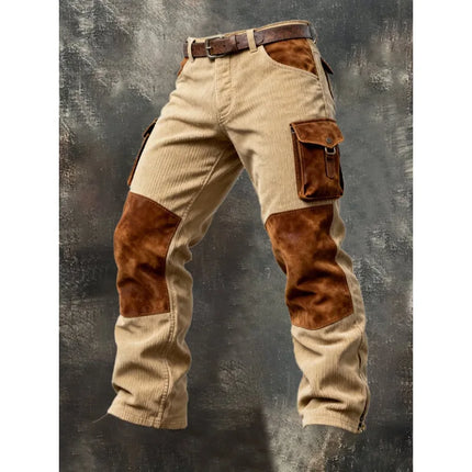 2026 New Large Pocket Loose Overalls Men's Outdoor Sports Jogging Tactical Pants Elastic Waist Pure Cotton Casual Work Pants