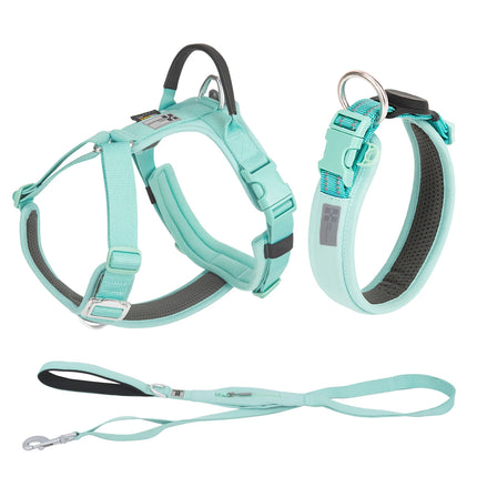 SMALL COMBINATION Large Dog Collar Harness and Leash Sets No-Pull Reflective Medium Dog Chest Vest Pet German Shepherd Training