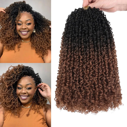7 Packs Pre-looped Yanky Twist Crochet Braids Hair Synthetic Natural Black Pre-twisted Passion Twist Boho Crochet Braid Hair