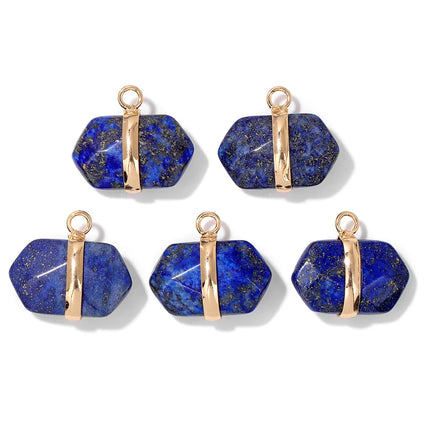 Blue Lapis Lazuli Pendant Gems Cross Hand Oval Shape Natural Stone Lapis Lazuli Charms for Jewelry Making Necklace DIY Bracelet