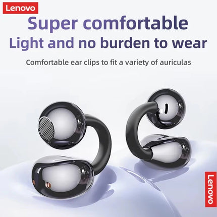 Original Lenovo TA410 TWS Panoramic Sound Effects Wireless Earbuds Ear Clip Bone Conduction With Mic Bluetooth 5.4 Headphones