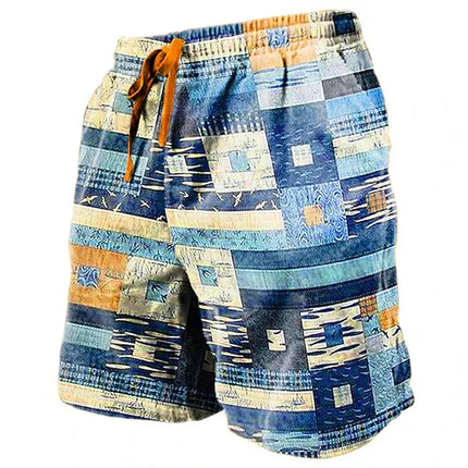 Ethnic Totem 3D Printed Men's Beach Pants Men's Summer Breathable Shorts Men's Fitness Street Shorts Large Size Drawstring