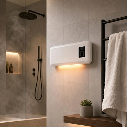 Electric Wall Heater Black Control Panel Wall-Mounted Heater Home Heating Modern Easy-Mount