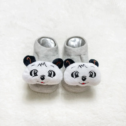 Kawaii Cotton Infant Toddler Baby Boys Girls Stitch Clothes Korean Cute Cartoon 3D Doll Newborn Rubber Anti-slip Floor Socks