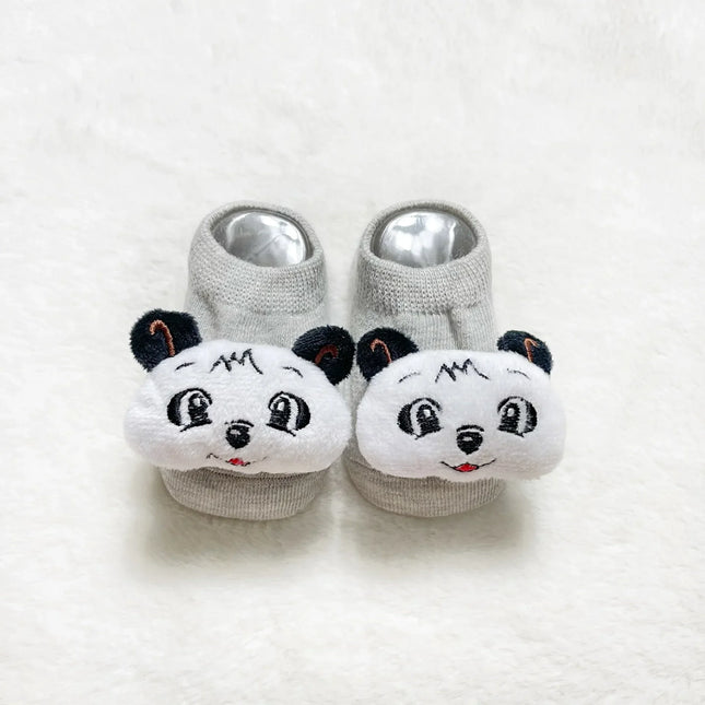 Kawaii Cotton Infant Toddler Baby Boys Girls Stitch Clothes Korean Cute Cartoon 3D Doll Newborn Rubber Anti-slip Floor Socks