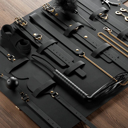 High-end Storage Bag SM 13 Set Combo Couples' Introductory Fetish Game Toys PU Adult Bondage Restraint