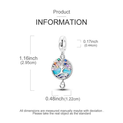100% 925 Sterling Silver Blue Round Crystal Life Tree Angel Star Moon Pendants Charms Fit 925 Original Bracelets DIY Jewelry