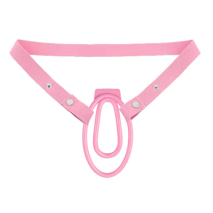 Male Penis Ring Mini Chastity Cage Auxiliary Belt Set Elastic Belt Adjustable Underwear Rope Scrotum Ring Sex Toy