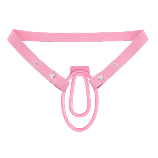 Male Penis Ring Mini Chastity Cage Auxiliary Belt Set Elastic Belt Adjustable Underwear Rope Scrotum Ring Sex Toy