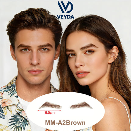 VEYDA Fake Eyebow Women Or Man Hair Brazilian Hair invisible Handmade 100% Human Hair Fake Eyebrows Hand Tied False Eyebrows