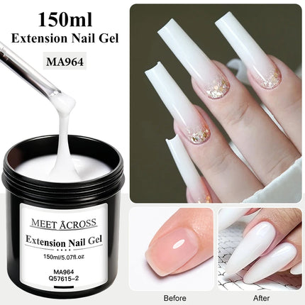 150ml Large Capacity Quick Extension Nail Gel Polish Nude Pink Milky White Builder Nail Art Varnish Manicure DIY Nail Supplies