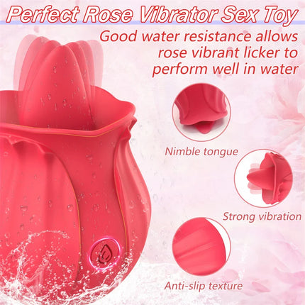 Powerful Suction Clitoral Stimulator - IPX7 Waterproof Rose Toy, Long Battery & Ultra Quiet, G-Spot & Oral Vibration for Women