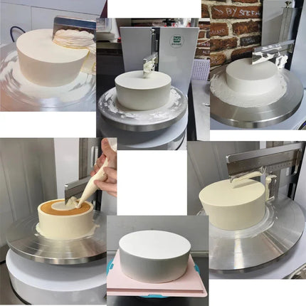 Semi Automatic Birthday Cake Smoothing Coating Machine Desktop Cakes Plastering Cream Coating Filling Machine Baking Appliance