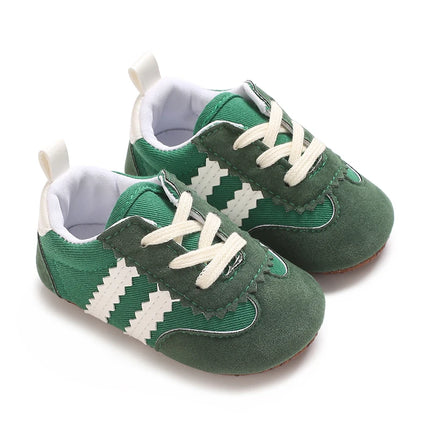 Fashion color blocking casual shoes Baby First Walkers 0-18M newborn children's canvas sports shoes soft soled baby shoes