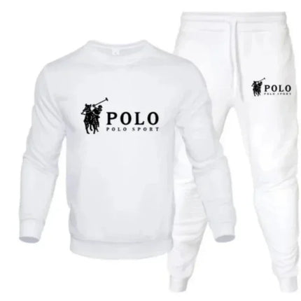 Men's autumn and winter sets of round-neck sweatshirts and jogging pants autumn and winter fashion outdoor fitness and casual