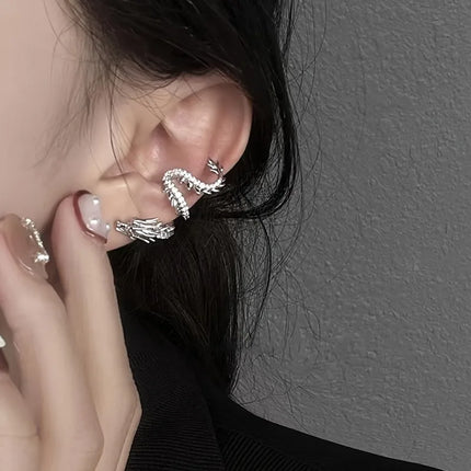 1Pcs Exquisite Dragon Shaped Ear Clip Light Luxury and High-end Earrings for Women Perfect for Daily Wear and Party Gifts