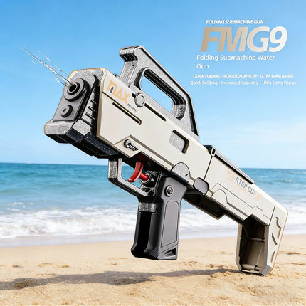 New FMG9 Folding Submachine Water Gun Summer Prank Toy Mini Tactical Water Sprayer Pool Beach Water Fight Shooting Toys