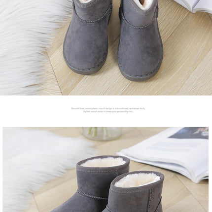 Children Snow Boots for Boys Girls Little Toddler Kids Thermal Boots Ankle Warm Classic Suede Flock Fabric Fashion Autumn Winter