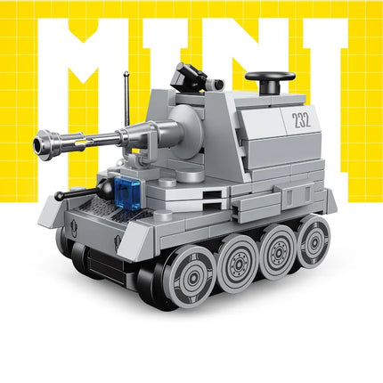 Spring Powered Mini Building Blocks Combat Aircraft Tank Series Desktop Model Kids Toy Adult Creative Gift Colorful Bags