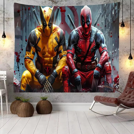 Superhero Deadpool Theme Customized Boys Birthday Party Decoration Banner Provided Portrait Photography Studio Background Props