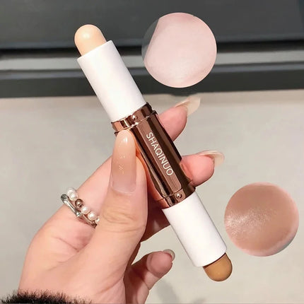 2 in 1 Dual Head Highlighting&Bronzer Stick Face Brightening Shaping Concealer Pencil Corrector Nose Shadow Contouring Cosmetics