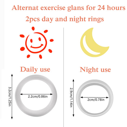 2PCS Male Foreskin Corrector Resistance Ring Delay Ejaculation Penis Rings Sex Toys for Men Daily/Night Cock Ring EC