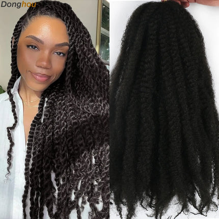 Marley Hair 18 Inch Synthetic Marley Braiding Hair Ombre Black Brown Blonde Grey 350 for Afro Kinky Marley Twist Braiding Hair