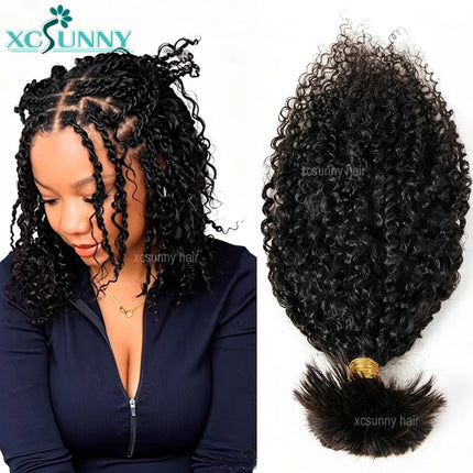 Bulk Human Hair Bundles No Weft Bulk Braiding Kinky Curly Hair Wholesale Knotless Bulk Human Hair Extensions For Boho Braids