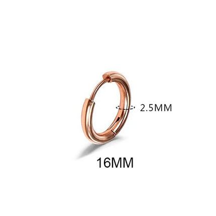 LATS 2024 New Simple Stainless Steel Small Hoop Earrings for Women Men 8mm To 20mm Round Cartilage Ear Piercing Fashion Jewelry