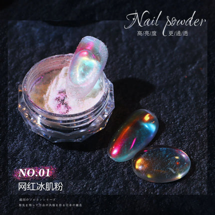 Aurora Mirror Glitter Nail Art Powder Ice Chameleon Rubbing Pigment Dust Sparkly Charm Nails Design Accessory DIY Decorations
